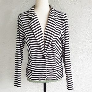a.n.a. Black & White Striped Blazer